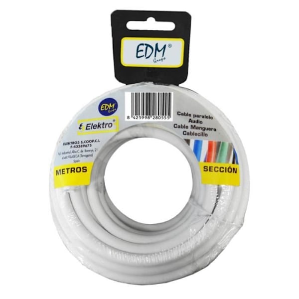 Rulle rörkabel 2x2,5mm vit 10mts Vit