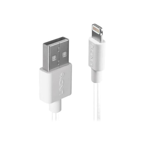 Lindy Lightning-kabel Lightning (M) till USB (M) 1 m vit halogenfri för Apple iPad-iPhone-iPod (Lightning)