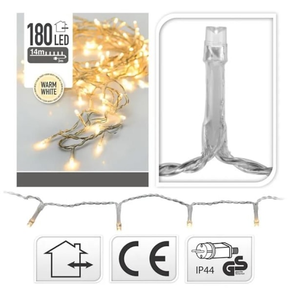 LED-ljusslinga - Professionell - 17 m - Vit - 20 lampor - Utomhus Orange