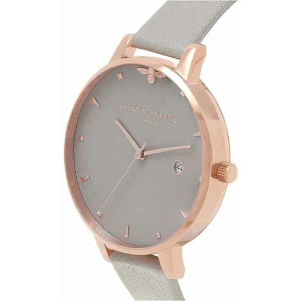 Olivia Burton Armbandsur - OB16AM87 - Analog kvartsklocka för kvinnor med grått läderband