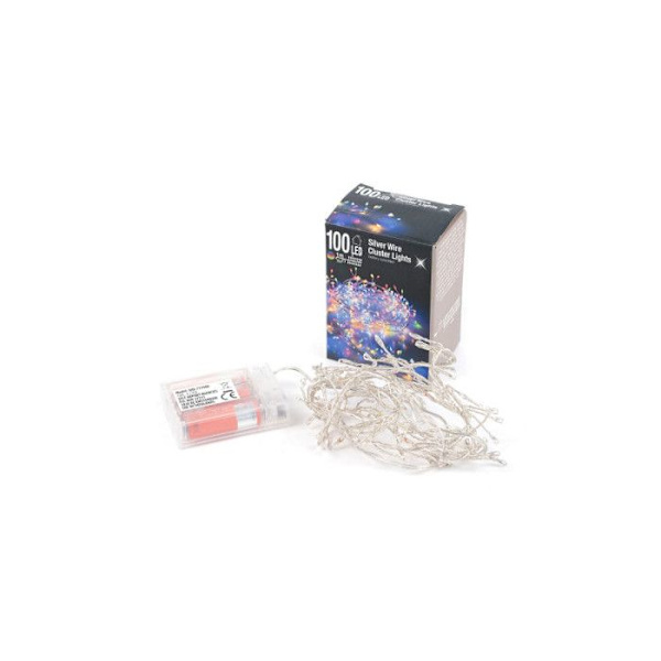 EDM silvertrådsgirlang - Julstämning - flerfärgad - 100 mikro-LED - 1,5 m - 71276