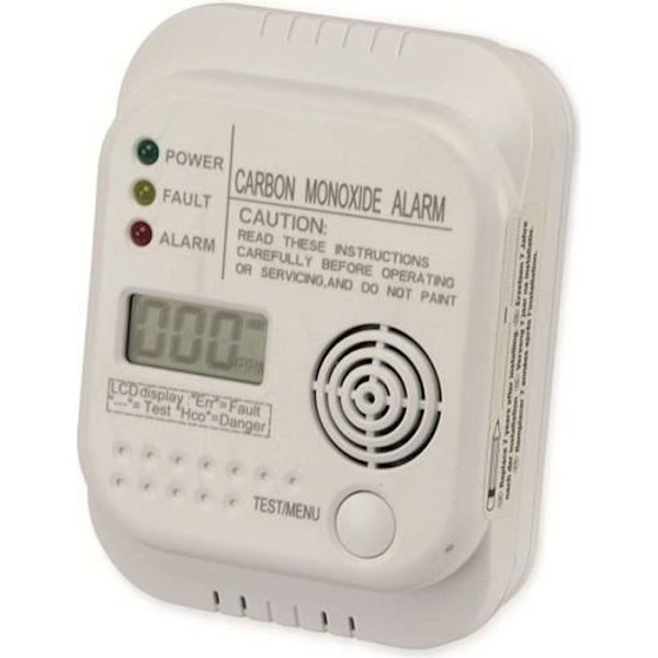 Kolmonoxiddetektor - GRUNDIG - 7 års sensor - Digital skärm - Vit Vit