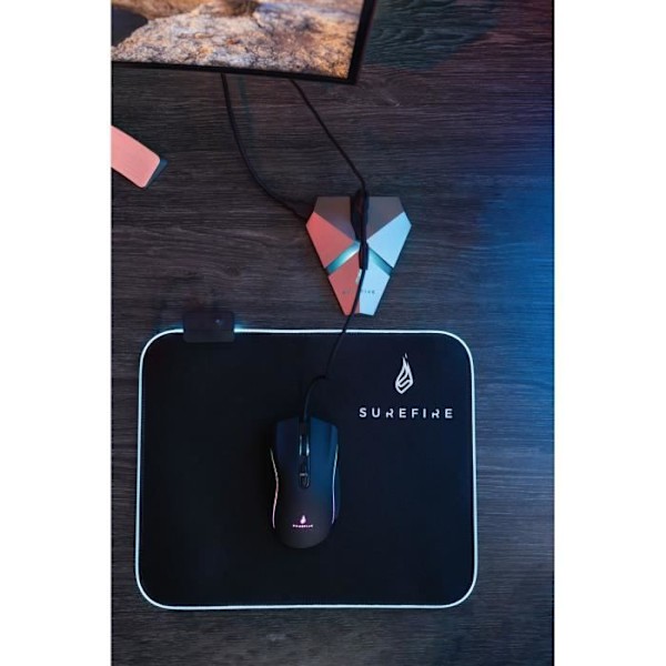Bungee för mus - SureFire - AXIS - 3 portar USB 3.2 - Micro SD-läsare - RGB-bakgrundsbelysning Svart