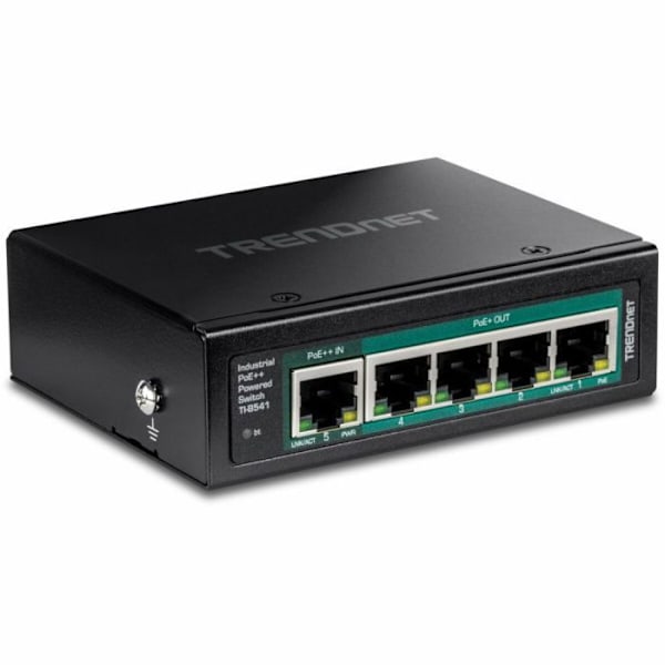 Switch - Ethernet-hubb - Trendnet-injektor - TI-B541 - 5-Port IndustrialGigabit () Svart