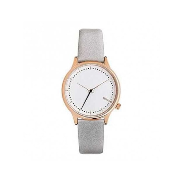 Kvinnotavla - Komono - KOM-W2812 - Ø 36 mm - Läder - Quartz - Vattentålighet 3 ATM Vit