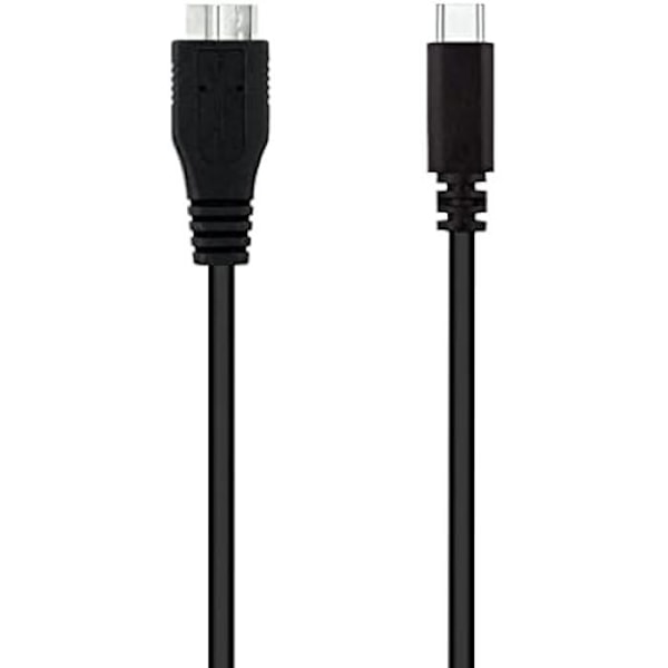 Nanokabel 10.01.1201-BK - USB 3.0-KABEL, TYP USB-C/M-Micro B/M, SVART, 1,0 M