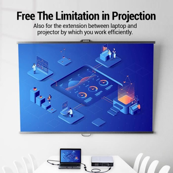 VENTION VGA SVGA förlängningskabel hanne till hona 1080P HD för bärbar dator PC projektor skärm HDTV 3m