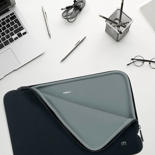 Hus i Neopren för Bärbar Dator 14-16" - Fodral för MacBook Pro - Svart och Grå - MOBILIS