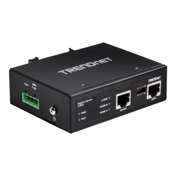 TRENDNET TI-IG60 POE-injektor - 1 10/100 / 1000Base-T-ingångsport(ar) - 1 10/100 / 1000Base-T-utgångsport(ar) - 72 W - Skenmonterbar