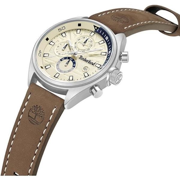 Klocka - TIMBERLAND - TDWGC9000403 - Kvarts - Rostfritt stål - Brunt läder kastanj
