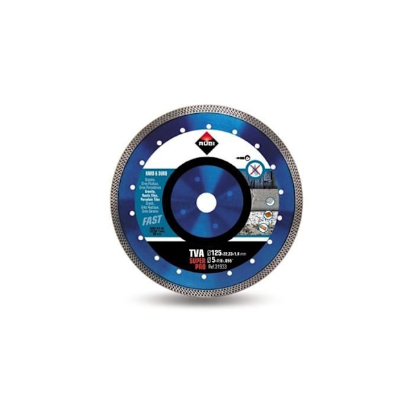 Diamantklinga - RUBI - VAT TURBO Viper - 125 mm - Torrkapning - Hårda material Vit