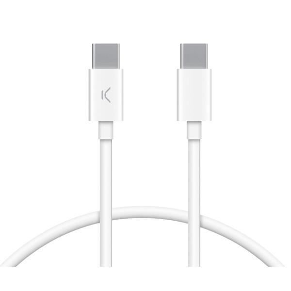 USB-C-kabel - KSIX - BXCUC03SBL - 1 meter - Vit - Laddning och synkronisering