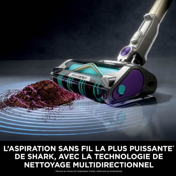 Skaffare - Shark Power Detect IP3251EUT - Automatisk tömningsstation - 2L - 70 min batteritid Grå, guld och lila