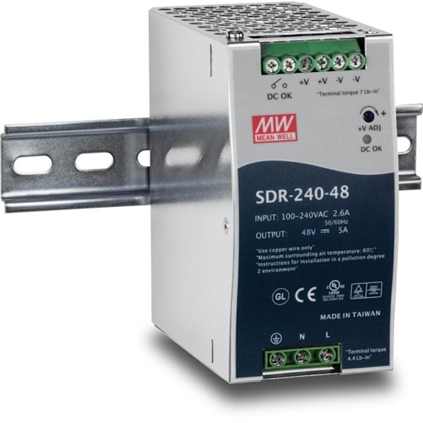 Strömförsörjning - TRENDNET - TI-S24048 - 240 W - DIN-skena - 48 V DC - 94% effektivitet