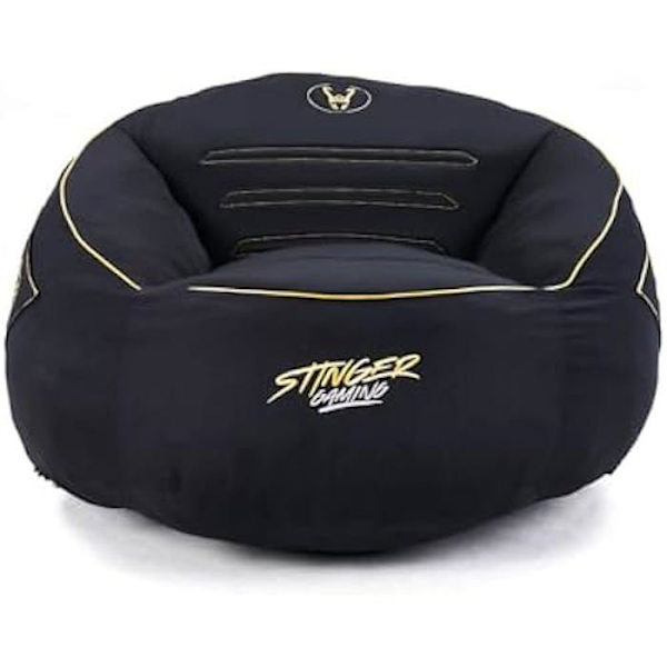 Gaming sittsäck - WOXTER - Stinger - Ergonomisk - Fläckbeständigt tyg - Memory foam Svart & Gyllene