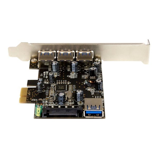 4-portars USB 3.0 PCI Express-kontrollkort - STARTECH - USB PCIe-adapter med UASP Svart, Rostfritt stål