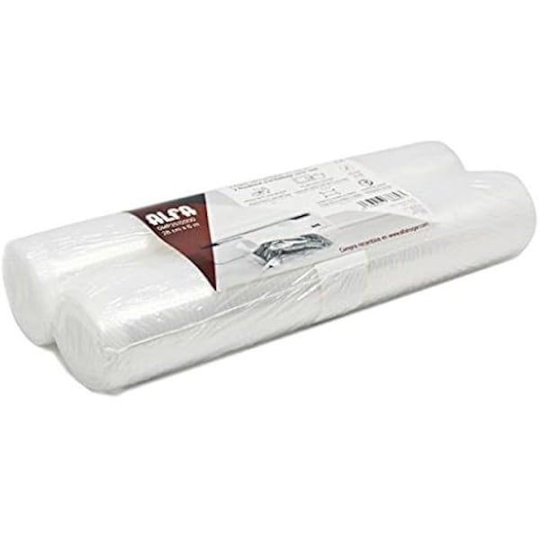 Vakuumrullar - ALFA - 28 cm x 6 m - Set om 2 - Förstärkt material - Mikrovågs- och fryskompatibel