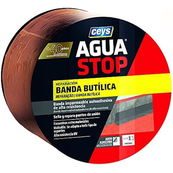 Vattentät butyltejp - CEYS - AGUA STOP - 10 cm x 10 m - Tegelfärg - Blandat Tegel