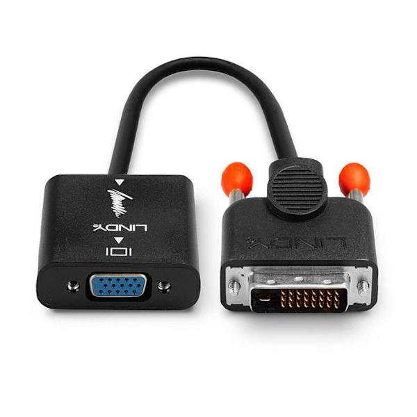 DVI till VGA-adapter - LINDY - Konverter - Upplösning 1080p - DVI-D strömförsörjning