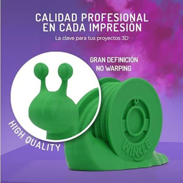 PLA HD-filament - WINKLE - 1,75 mm - Vattengrön - 1000 g - FDM-kompatibel