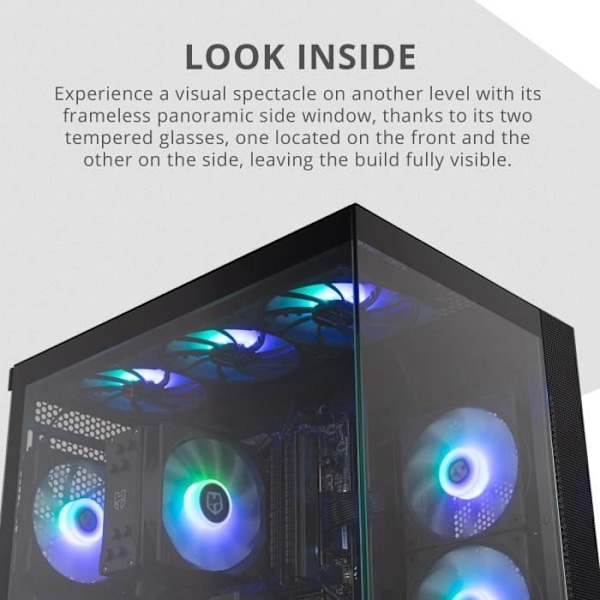 PC-chassi - NOX XTREME PRODUCTS - Hummer Astra Neo Black - Tempererat glas - USB 3.0 - Kompatibel med ATX