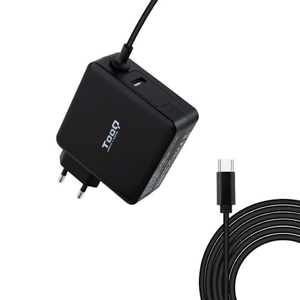 Tooq Pd 3.0 90W USB-C bärbar laddare Svart