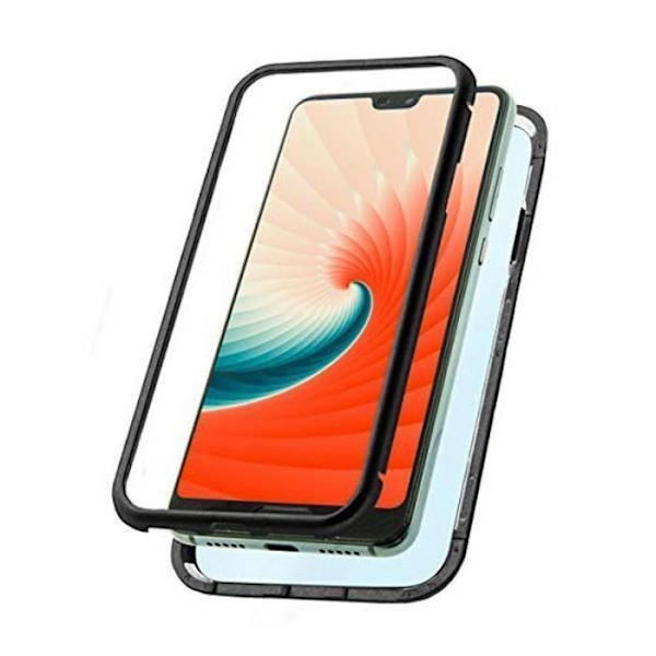 Fodral - KSIX - Iphone XR - Svart - Aluminium - Härdat glas Svart
