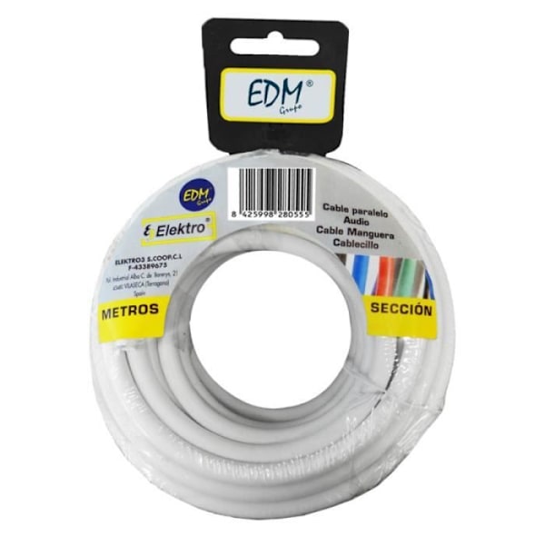 Rullerörkabel 2x2,5mm vit 5mts Vit