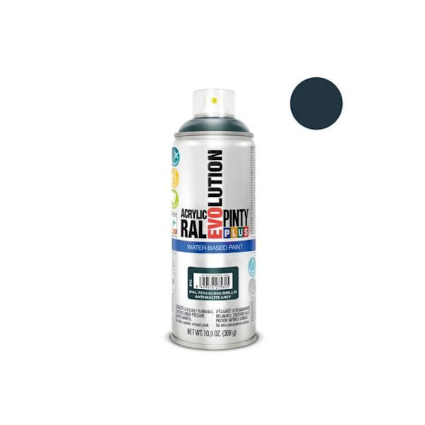 Sprayfärg - GENERIC - Pintyplus Evolution - 520cc - Antracitgrå - Vattenbaserad Kolgrå