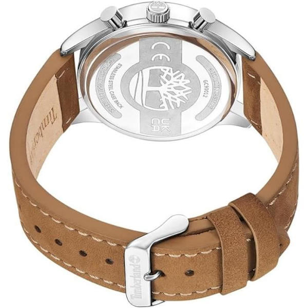 Klocka - TIMBERLAND - TDWGC9001202 - Kvarts - Rostfritt stål - Brunt läder kastanj