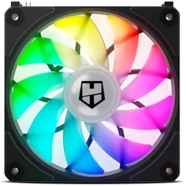 NOX XTREME-PRODUKTER Hummer EASY LINK BLACK - 120 mm fläkt, ARGB LED, ultratyst PMW, 9 blad, inga kablar, 4 kuddar
