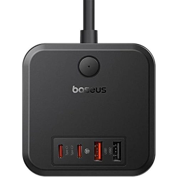Väggladdare - BASEUS - PowerCombo 3AC 2U 2C - 30W - 1,5m - Svart