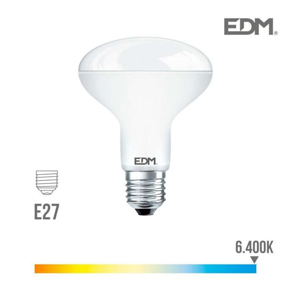 LED-reflektorlampa R90 - EDM - 12W - E27 - Kallljus 6400K Dagens vita