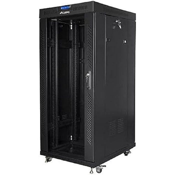 19" Rackskåp - LANBERG - 37U - 800x1000 mm - Svart - Glasdörr med LCD