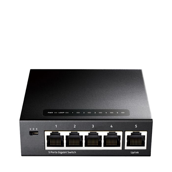 Gigabit-switch - Cudy - GS105 - 5 portar - Icke hanterad - Auto-MDI/MDIX Svart