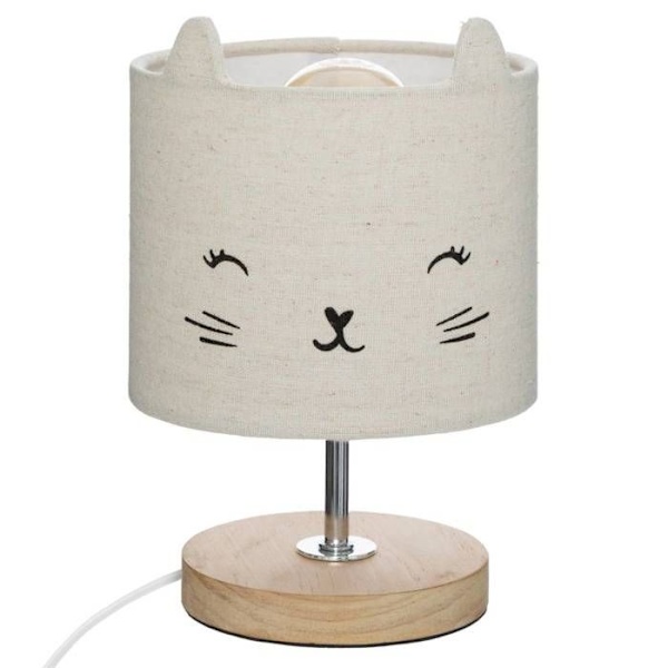 Lampa med kattskärm - Grå - 15 x 13,1 cm Grå