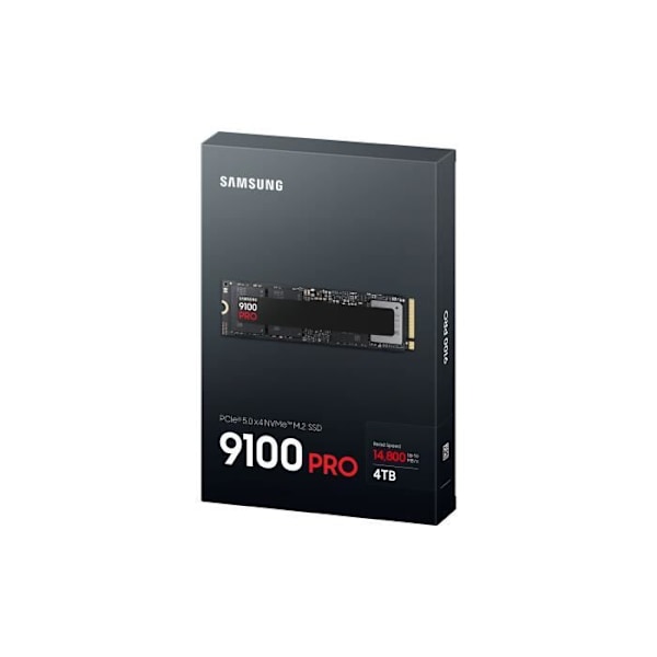 Samsung - 9100 PRO - Intern SSD - NVMe M.2 PCIe 5.0 x4 - 4 To - Läsningshastighet upp till 14 800 Mo/s - MZ-VAP4T0BW