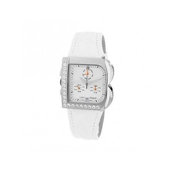 Damsklocka - Laura Biagiotti - LB0002L-BLZ - Kvarn - Läder - Ø 33 mm Vit