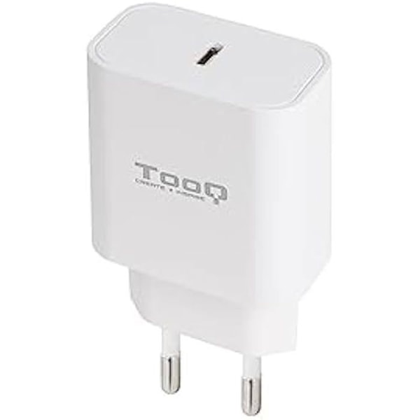 TOOQ TQWC-PDUSBC20W - 20W USB C väggladdare med PD 3.0, kompatibel med iPhone, iPad Pro/Air, AirPods, Huawei, Xiaomi och Svart