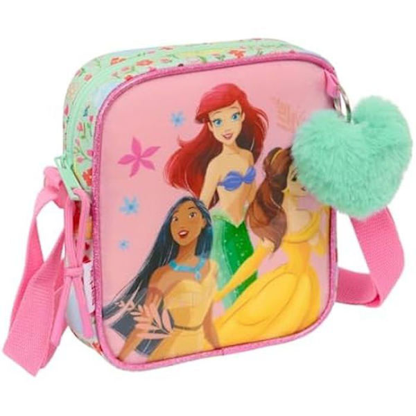 Liten axelremsväska - SAFTA - DISNEY BLOOM PRINSESSOR - Bekväm - Mångsidig - Dragkedja