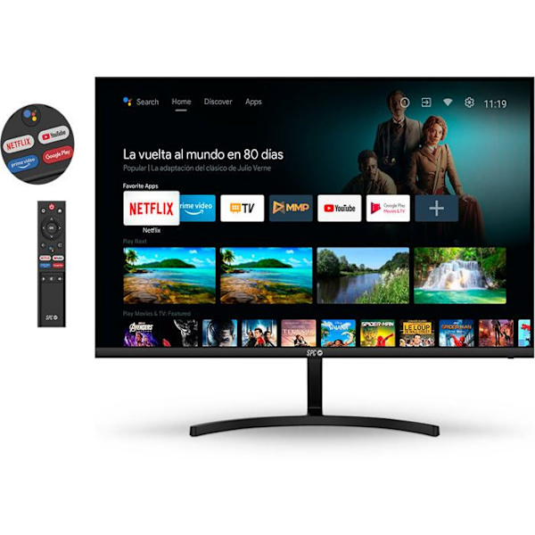 Android TV-monitor - SPC - 27 tum - Full HD - Fjärrkontroll - Mobilanslutning