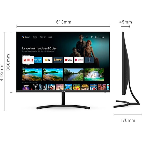 Android TV-monitor - SPC - 27 tum - Full HD - Fjärrkontroll - Mobilanslutning
