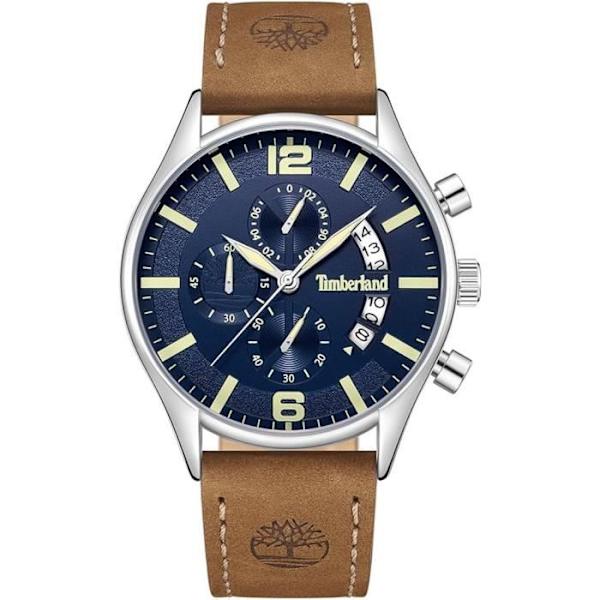 Klocka - TIMBERLAND - TDWGC9001202 - Kvarts - Rostfritt stål - Brunt läder kastanj