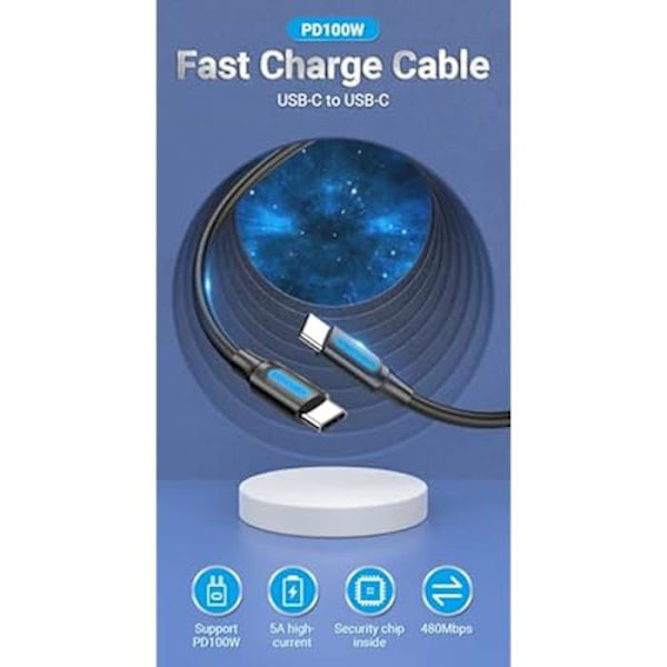 VENTION USB 2.0 Tipo-C-kabel - Macho Tipo-C USB-kontakt - 1m - 5A - Färg