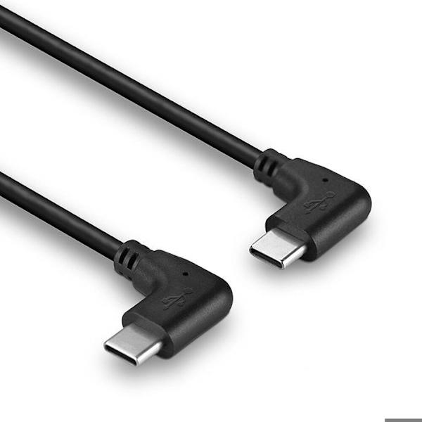 LINDY USB C-kabel vinklad till USB typ C vinklad - 50cm svart