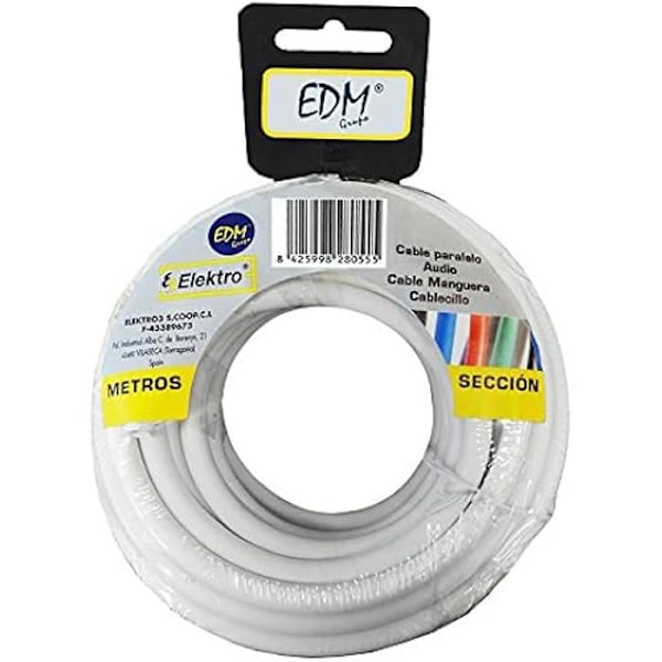 Parallellrulle - EDM - 50 m - Vit - 2 x 0,50 mm - Flerfärgad Flerfärgad