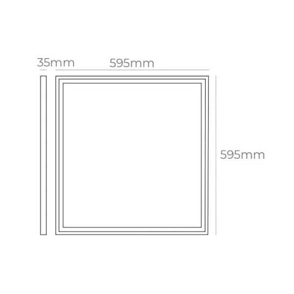 40W Square Matte Chrome LED-panel Matt krom