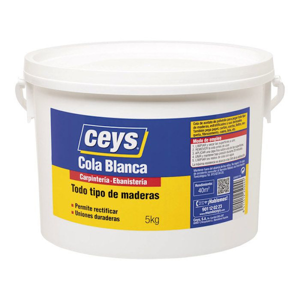 Trälim - Ceys - 501705 - 5 kg - Polyvinylacetat - Vit färg Vit