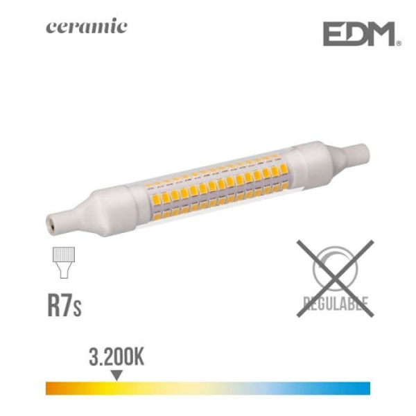 Linjär LED-lampa 118 mm R7S 9W 1100 lm 3200k Varmljus Keramisk Bas EDM 3200k