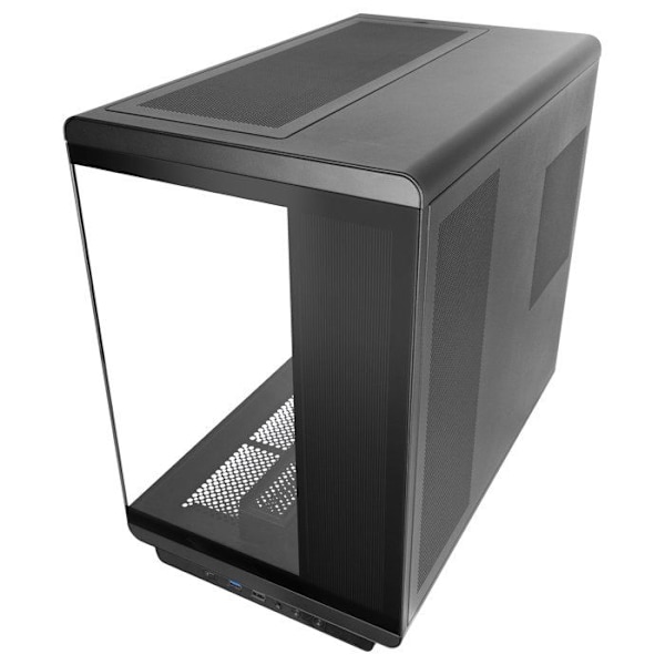 Mars Gaming MC-REV, Gamingchassi ATX, Dubbel Härdat Glas, 3 Omvända ARGB-fläktar, Vertikal GPU, 360 mm Kylning, Svart